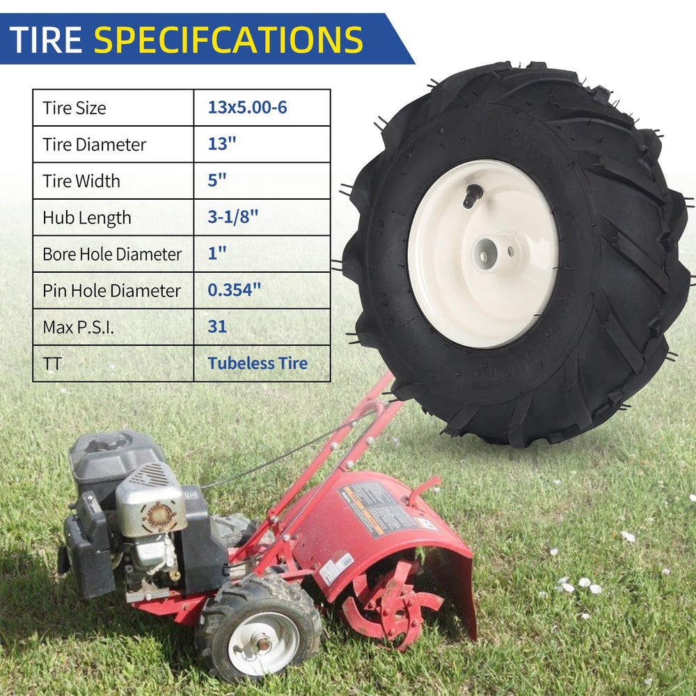 GICOOL tire beside ruler showing 13-inch diameter for sizing clarity