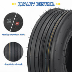 GICOOL close-up of straight rib tread highlighting lawn-friendly traction