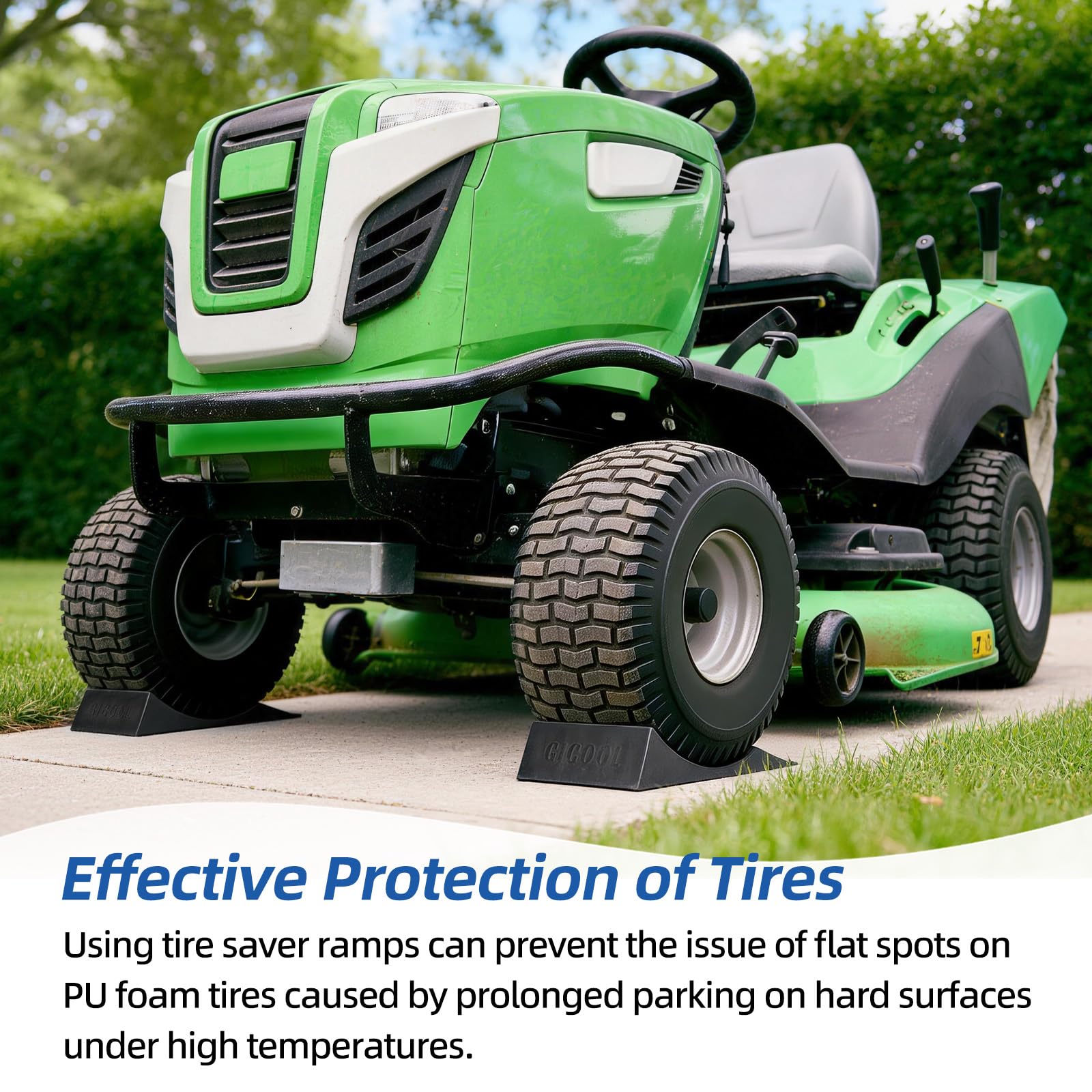 GICOOL close-up of turf tread pattern protecting grass and improving traction