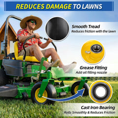 GICOOL smooth tread close-up protecting lawns and reducing vibration