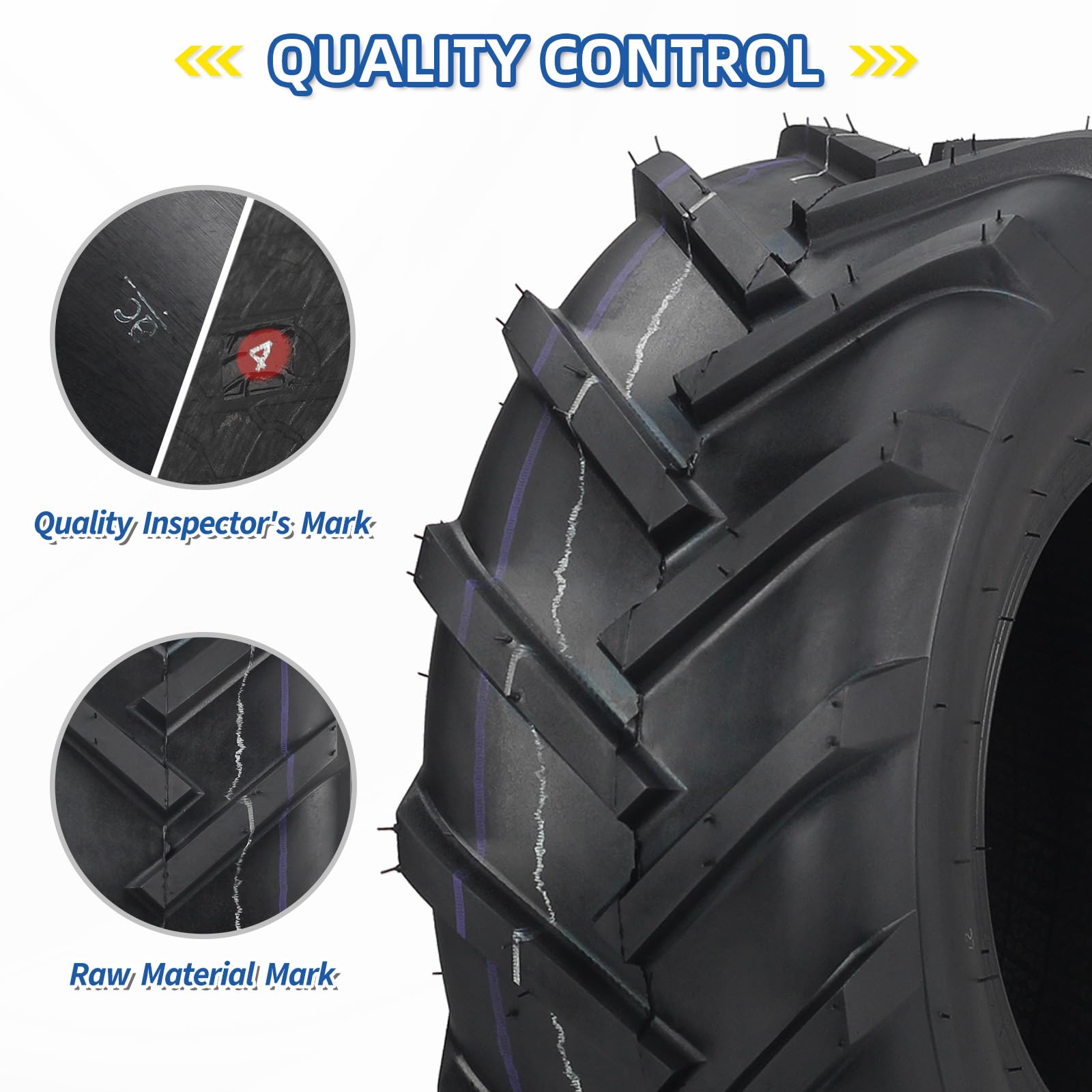 GICOOL close-up of Super Lug tread highlighting turf-friendly grip and reduced ground damage