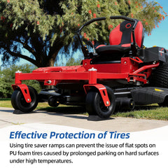 GICOOL wheel installed on a zero-turn mower demonstrating puncture-free benefit
