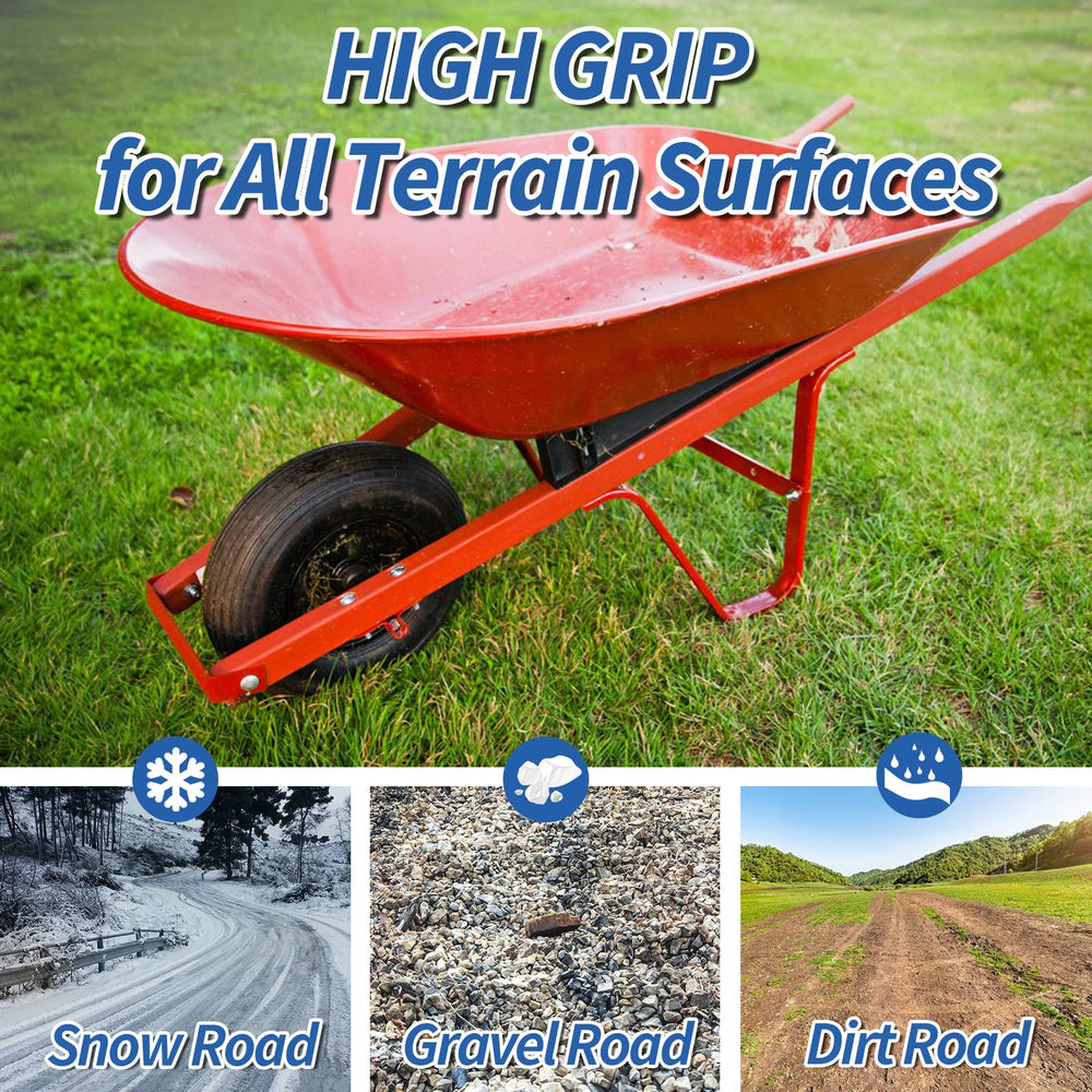 GICOOL wheel mounted on wheelbarrow demonstrating fit and easy installation