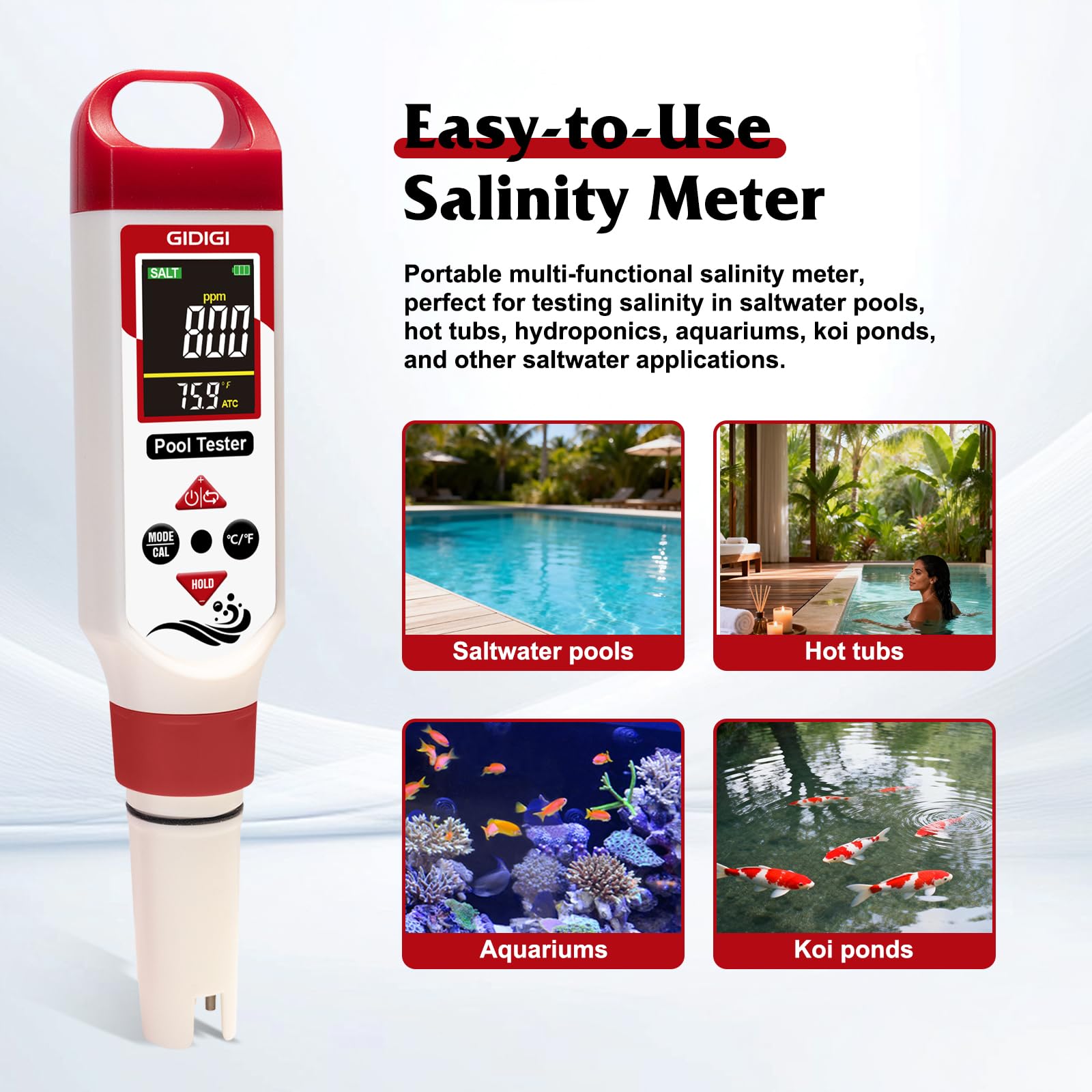 GIDIGI with included pH calibration bottle ready to calibrate meter
