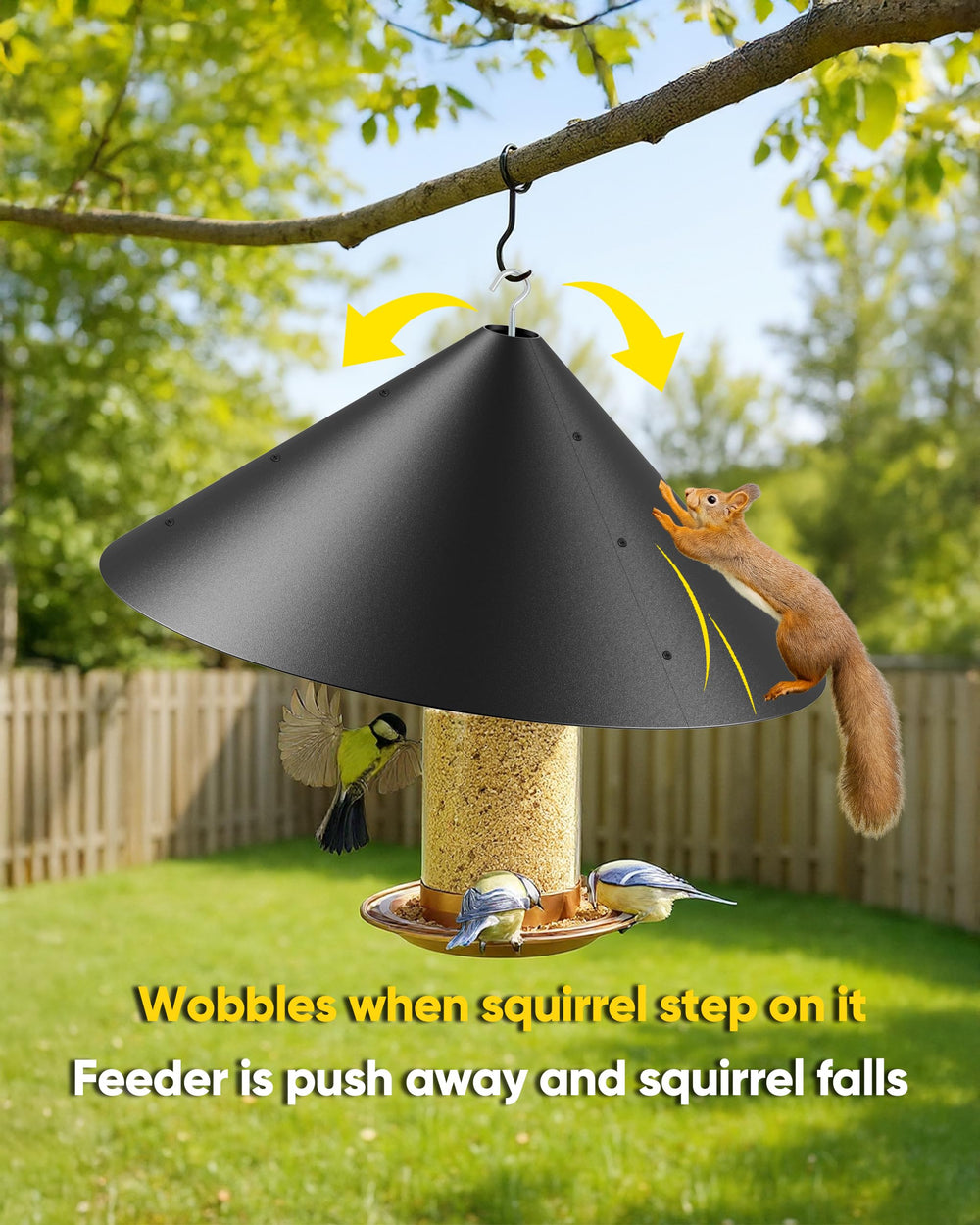 GIEERE installed on a steel feeder pole improving bird access