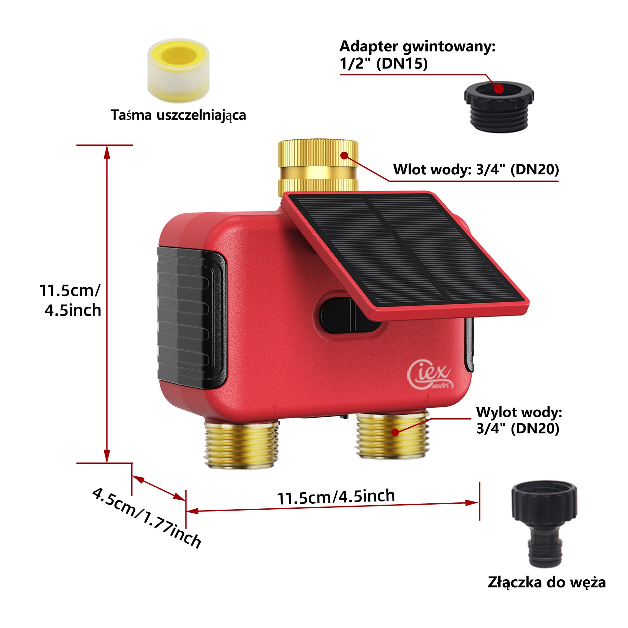 GIEXSMART manual button detail enabling quick local watering when needed