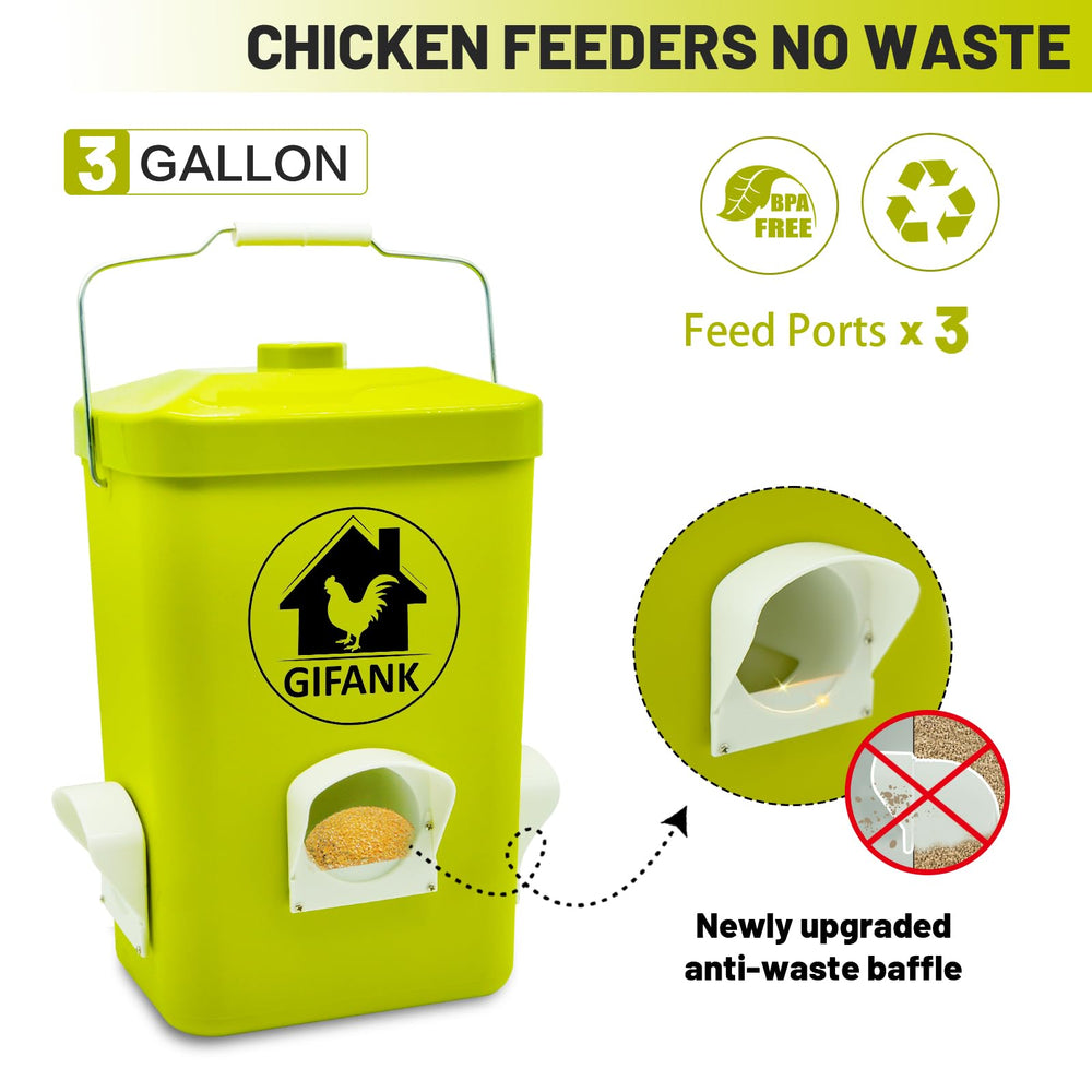 GIFANK feeder widened rainproof lid closeup, keeps feed dry benefit