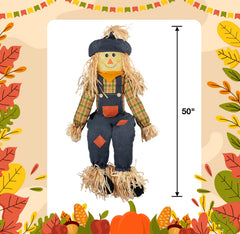 Gift Boutique scarecrow close-up of smiling face and green hat for charm