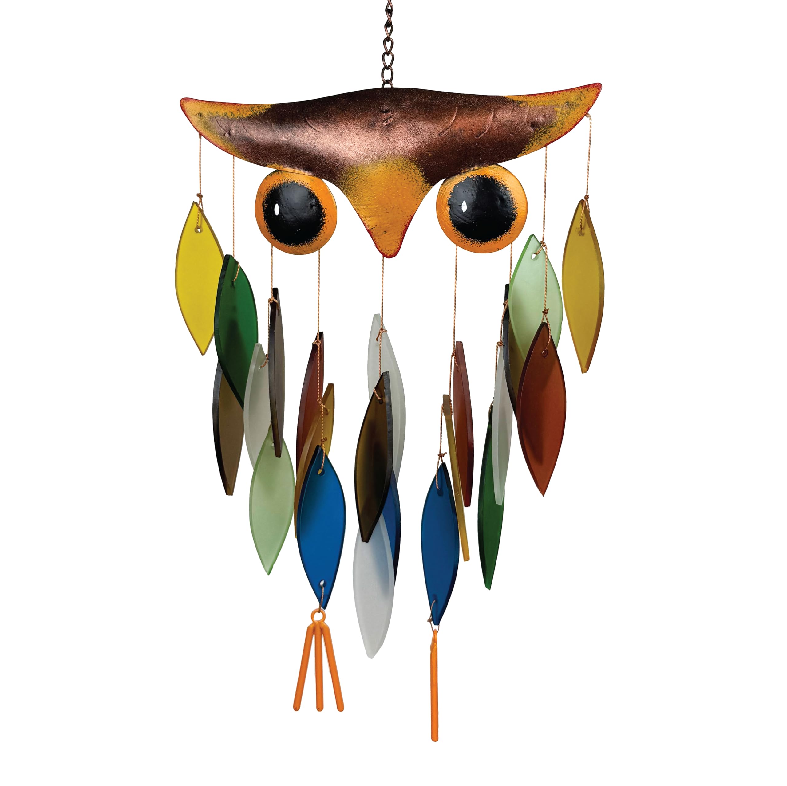 Gift Essentials Spiky Owl windchime front view showing full decorative silhouette and charm