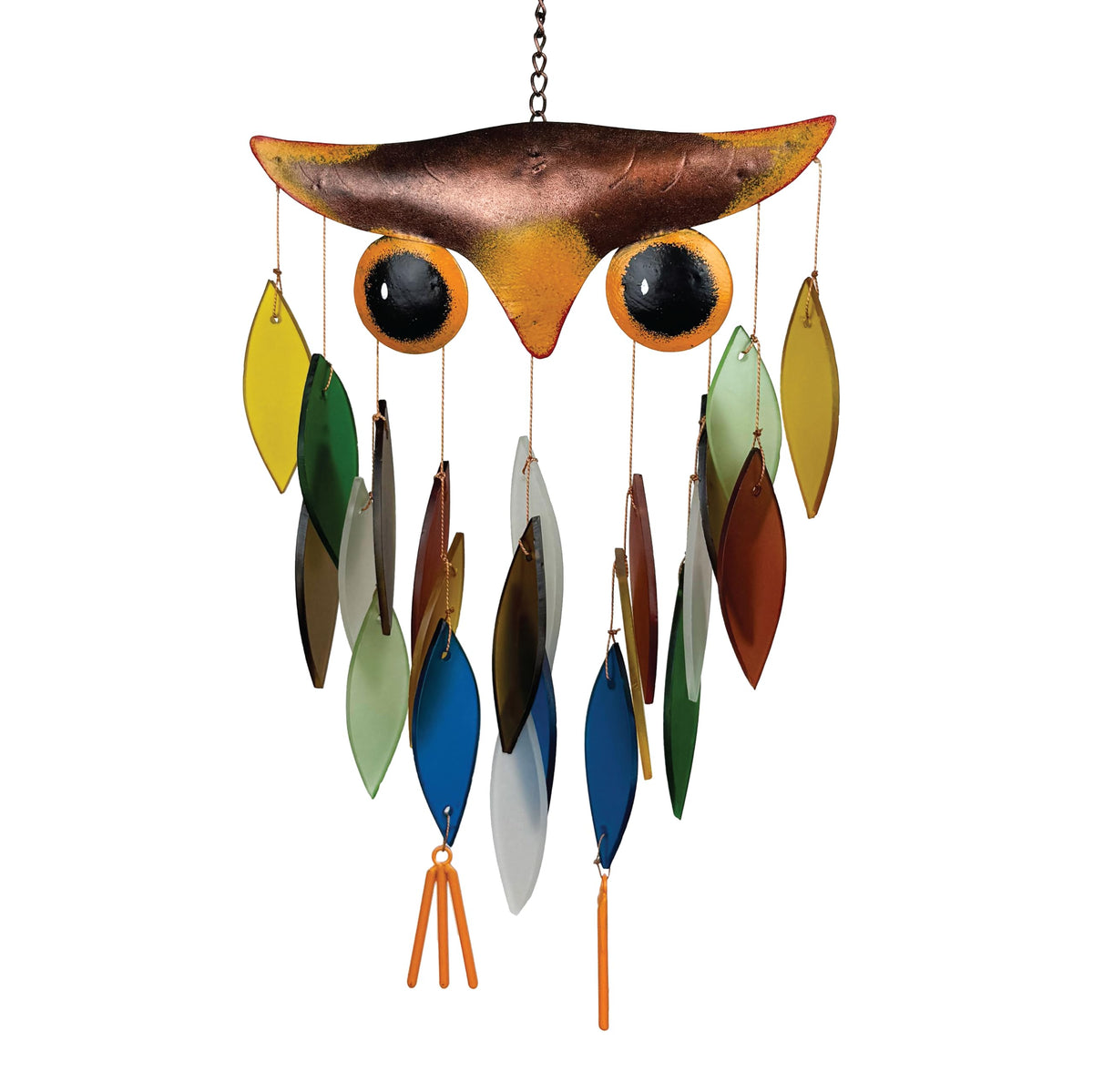 Gift Essentials Spiky Owl windchime front view showing full decorative silhouette and charm