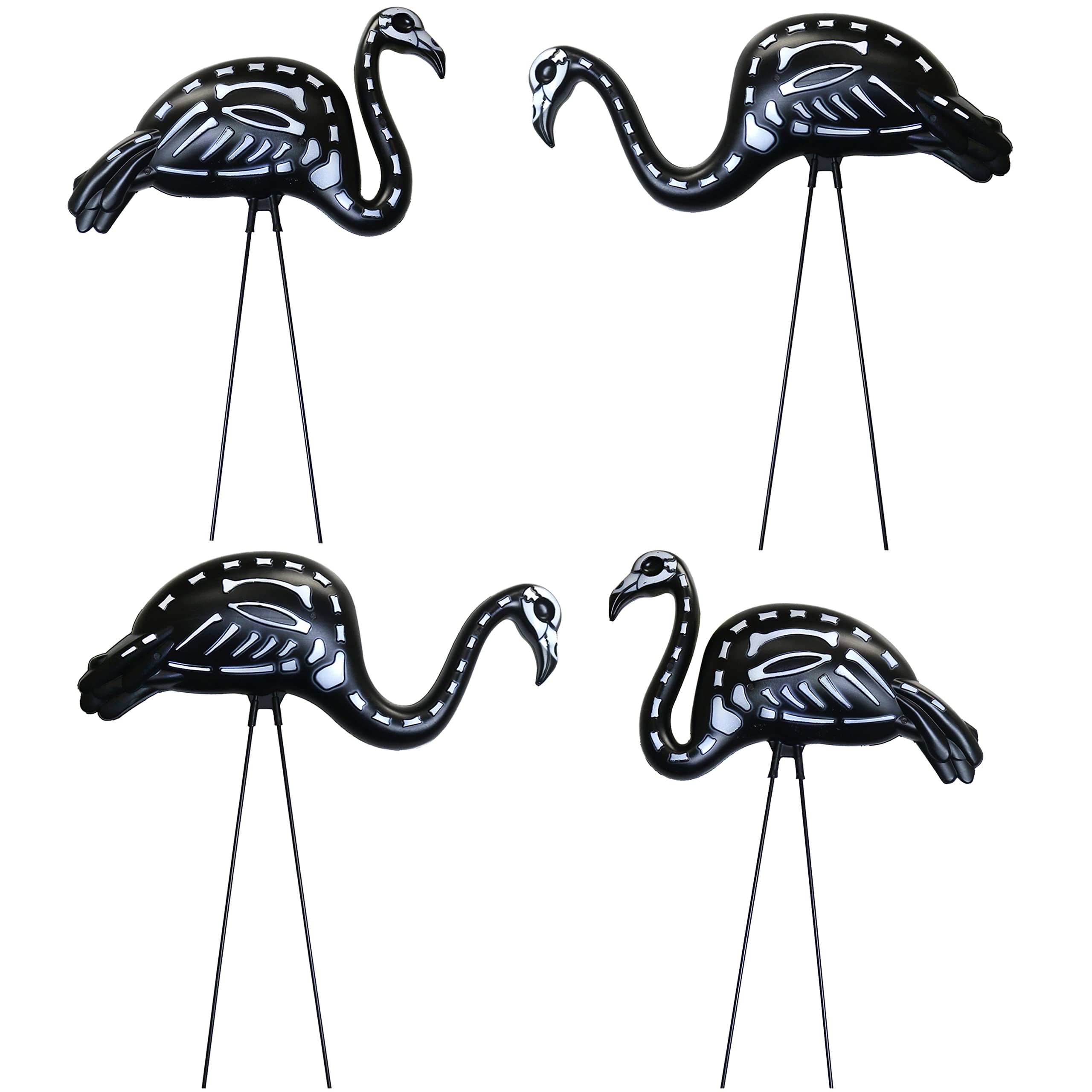 GiftExpress flamingo next to yard marker showing scale and eye-catching size
