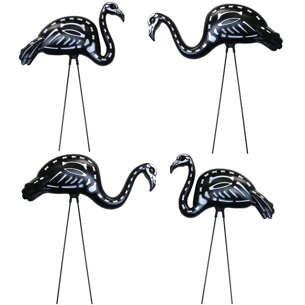 GiftExpress flamingo next to yard marker showing scale and eye-catching size