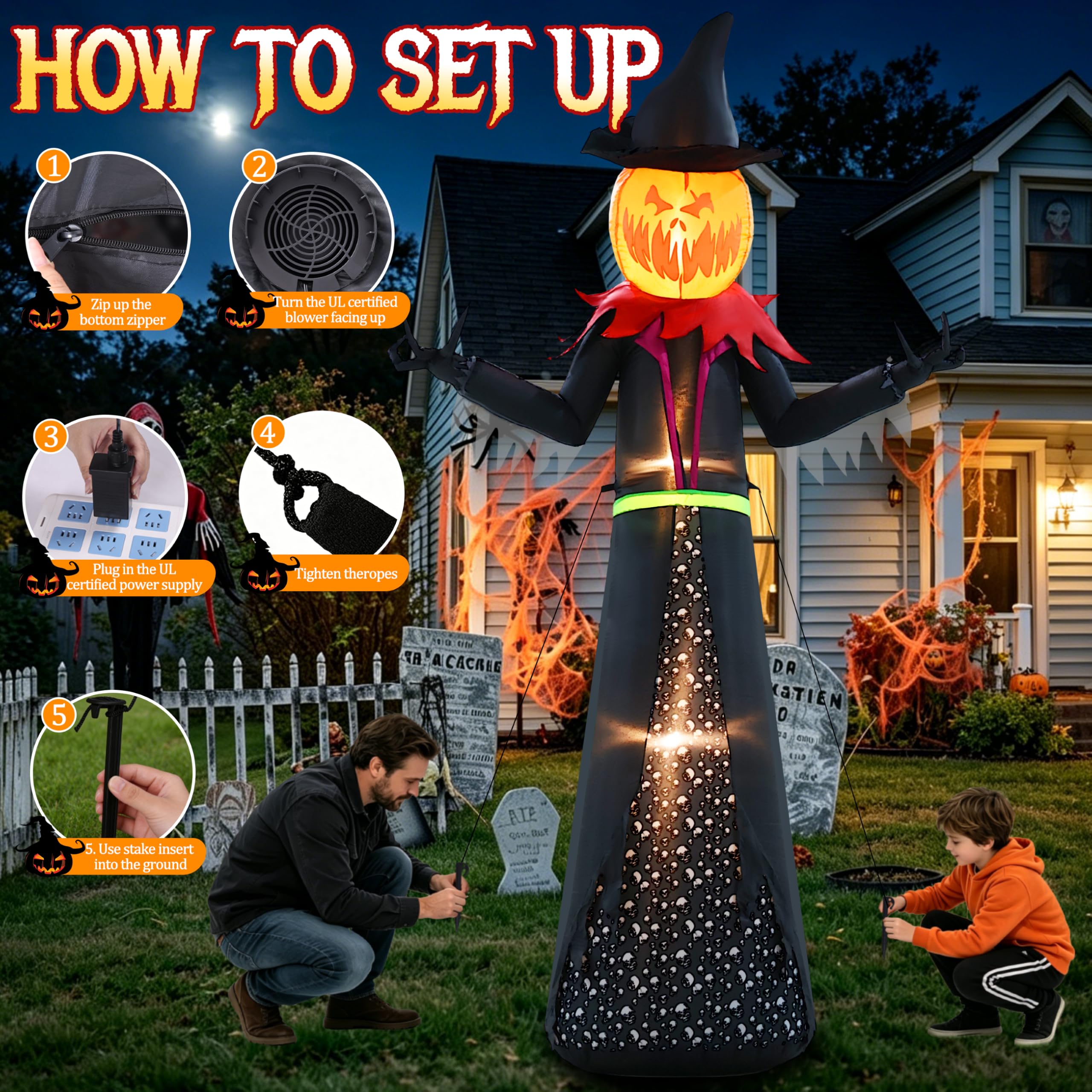 GIFTFIND included stakes sandbags and blower for secure, quick setup