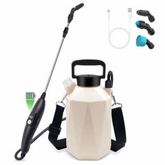 Giftsfaloy front view showing compact pump sprayer and benefits of cordless convenience
