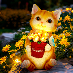 GIGALUMI front view of cat statue showing playful design and curb appeal