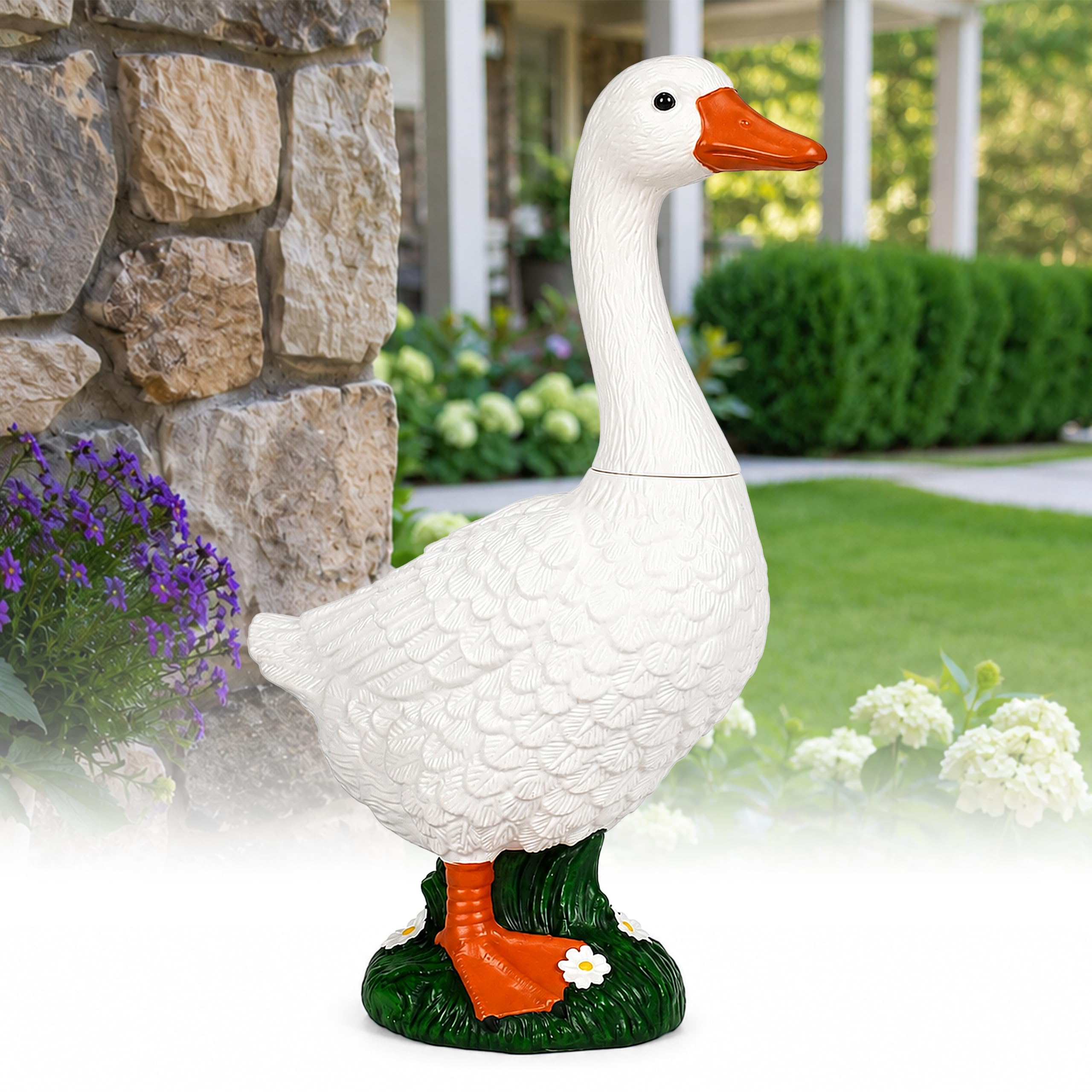 GIGALUMI goose front-facing on porch showing welcoming curb appeal