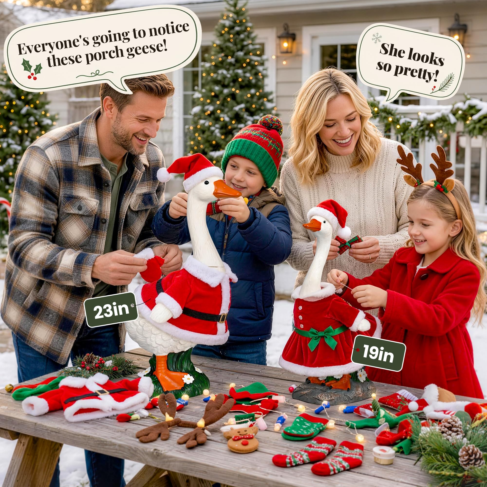 GIGALUMI goose staged on porch illustrating inviting outdoor décor