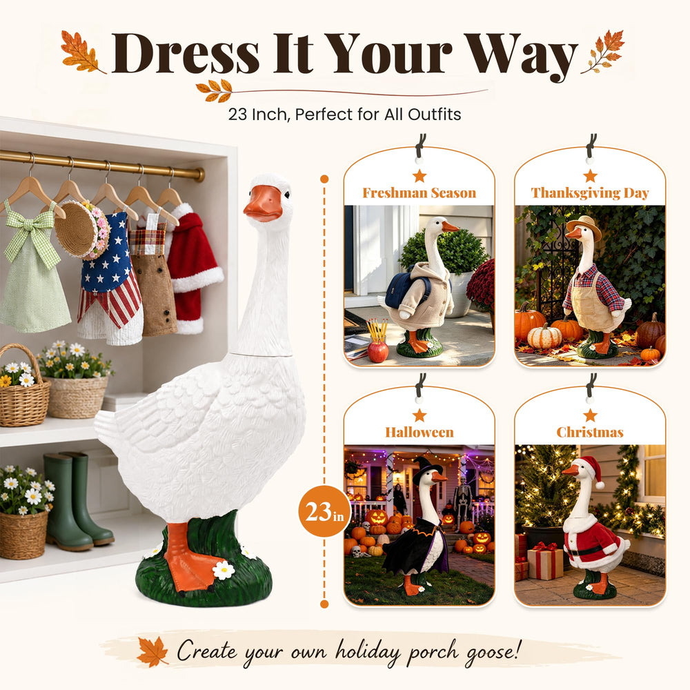 GIGALUMI goose wearing holiday outfit showing seasonal customization