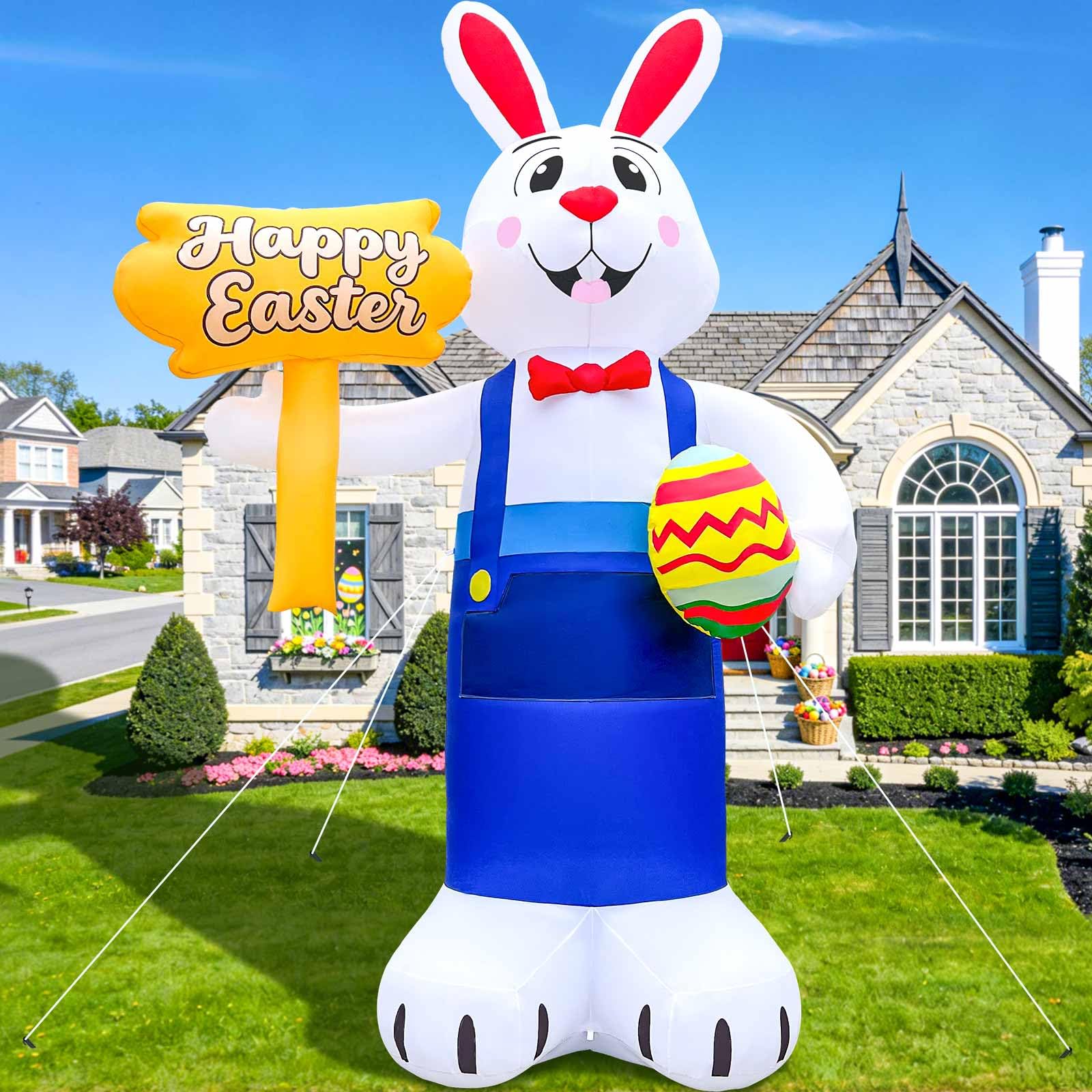 GIGLIM front view of 12ft Easter bunny showing scale and festive appeal