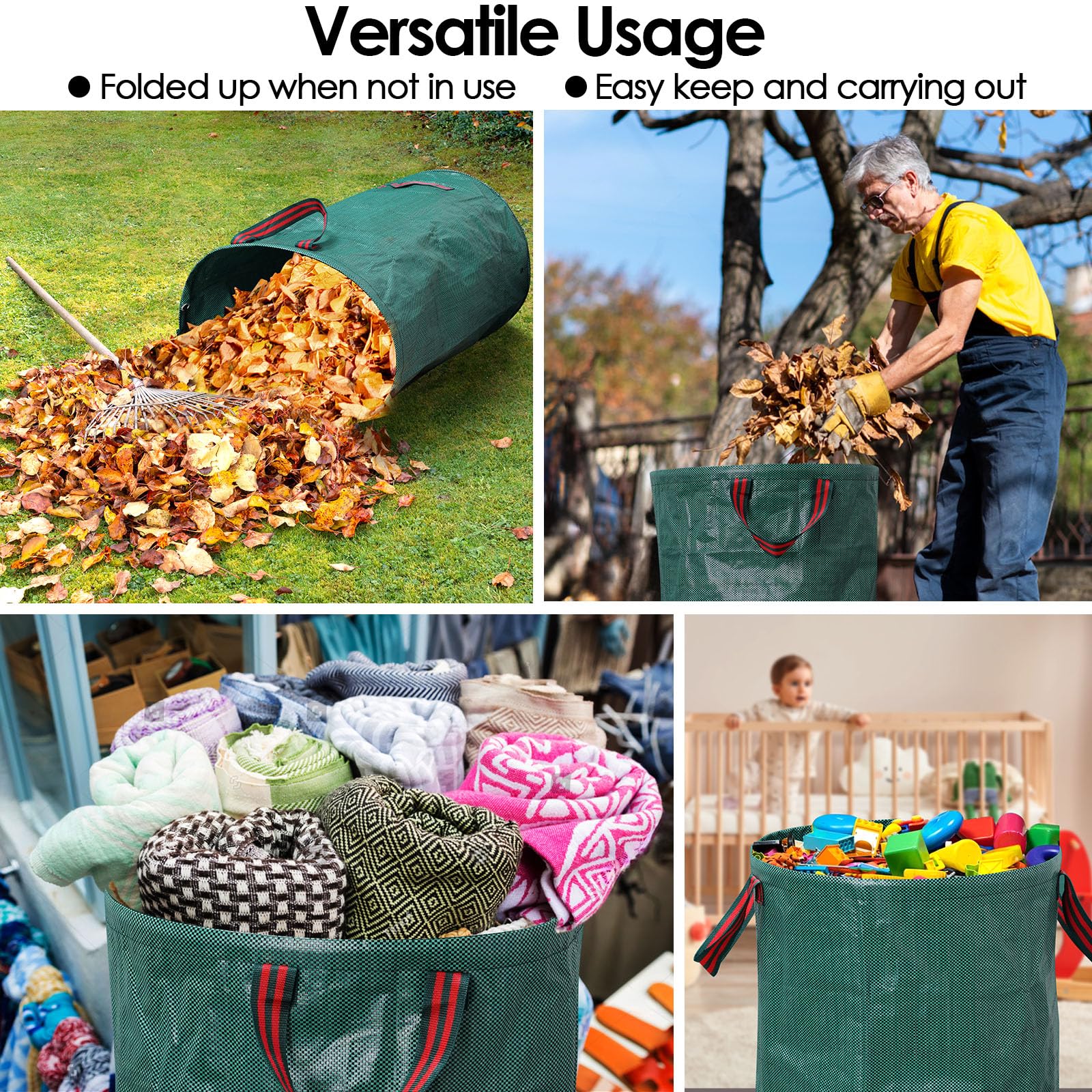 GIJHXIK bags in yard cleanup lifestyle scene showing organized debris collection