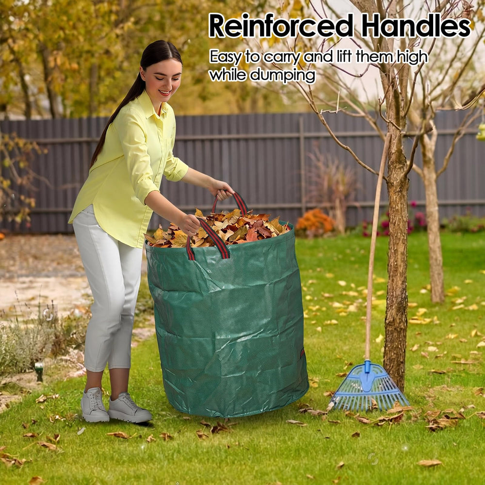 GIJHXIK standable bag open in yard showing easy hands-free filling advantage