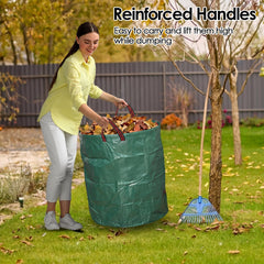 GIJHXIK standable bag open in yard showing easy hands-free filling advantage