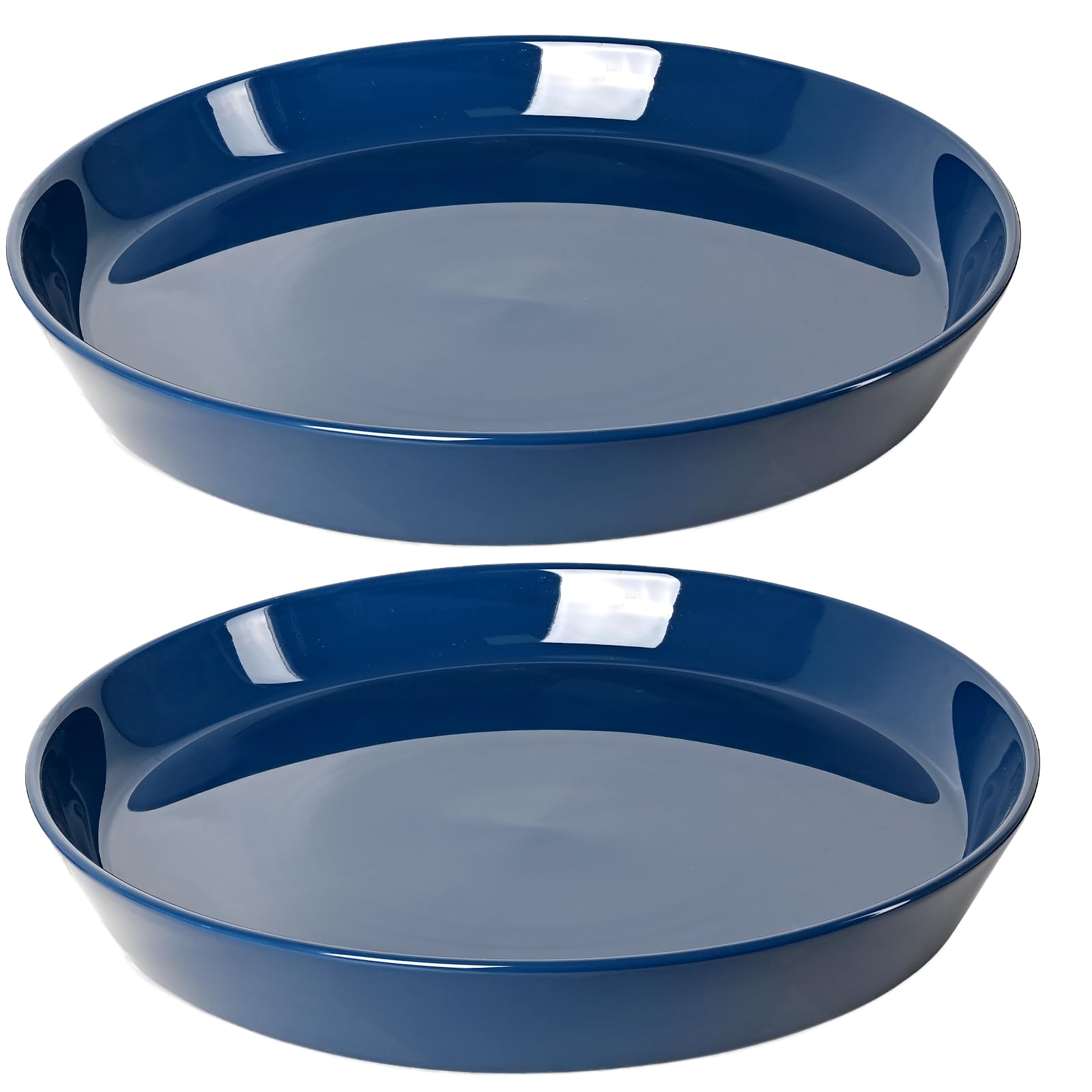 GIKUPOM front view blue plant saucer showing protection for surfaces