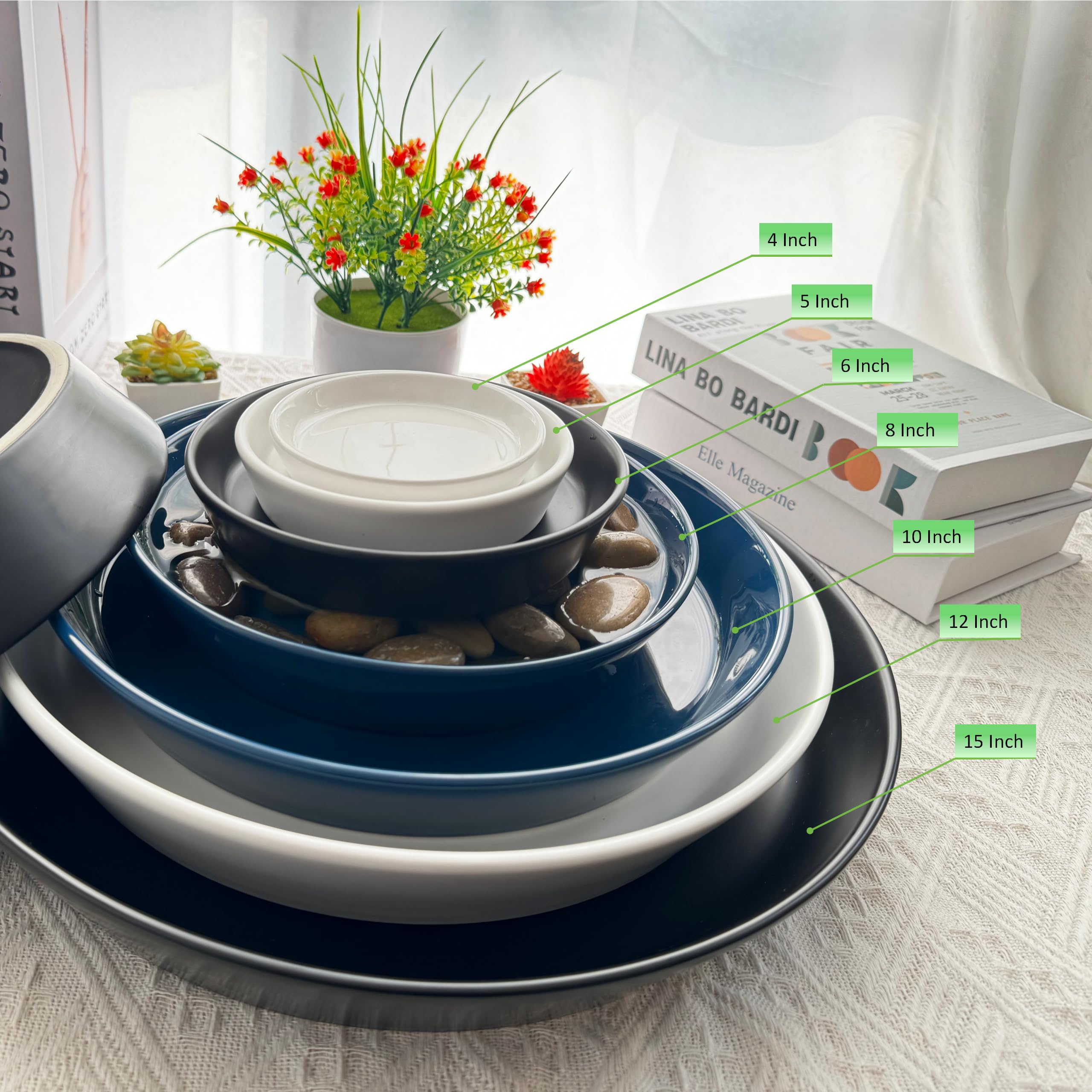 GIKUPOM saucer on indoor shelf protecting wood and enhancing decor