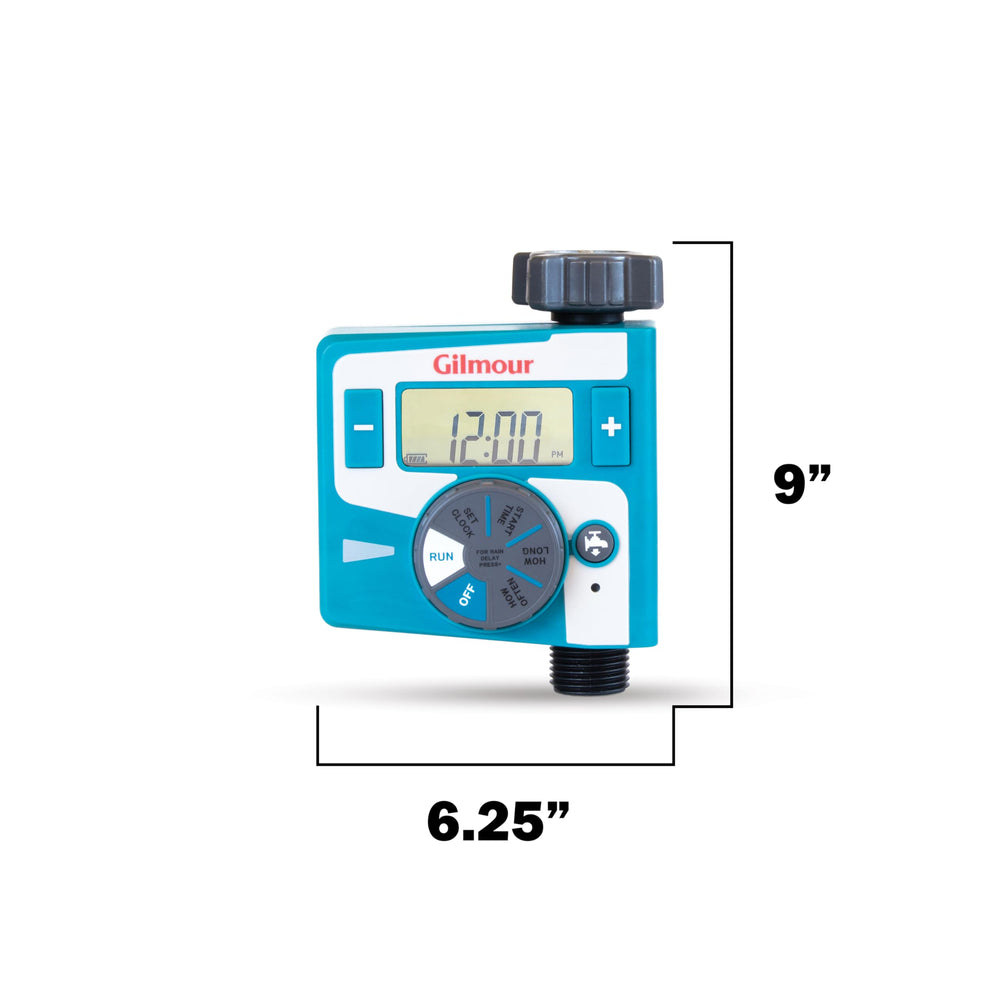 GILMOUR angled LCD display clearly showing programming options for convenience