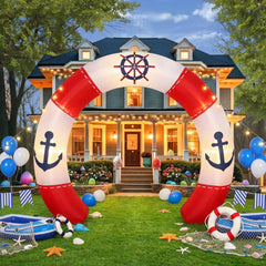 Gilprop front view of nautical arch showing full 10 ft size and vivid colors, perfect event focal point