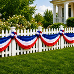 Gilprop front view showing full tricolor bunting set and dramatic flower focal point