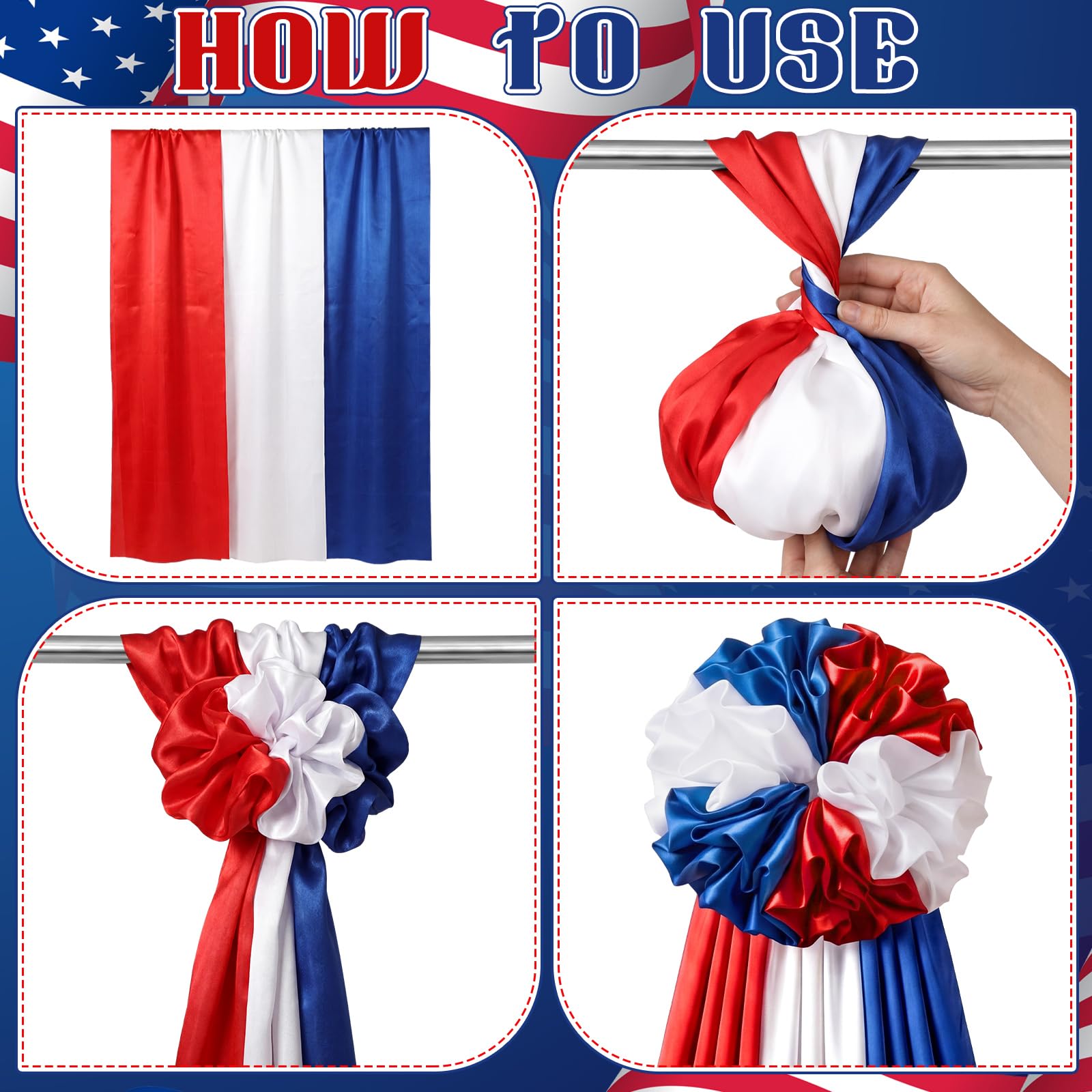 Gilprop hanging on stage backdrop creating a patriotic focal point for ceremonies