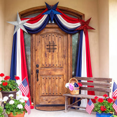 Gilprop star ornament detail highlighting bold red white blue contrast