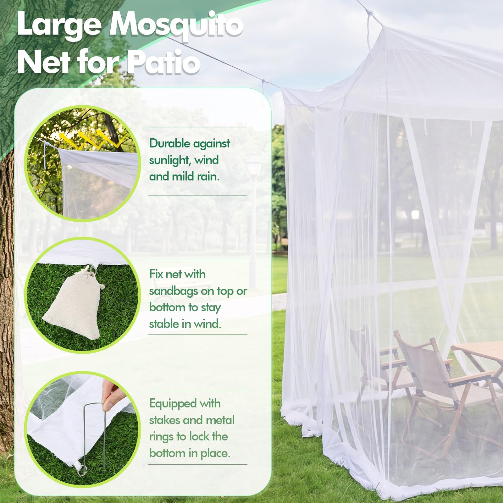 Gilprop windproof pouch filled as weight to stabilize net