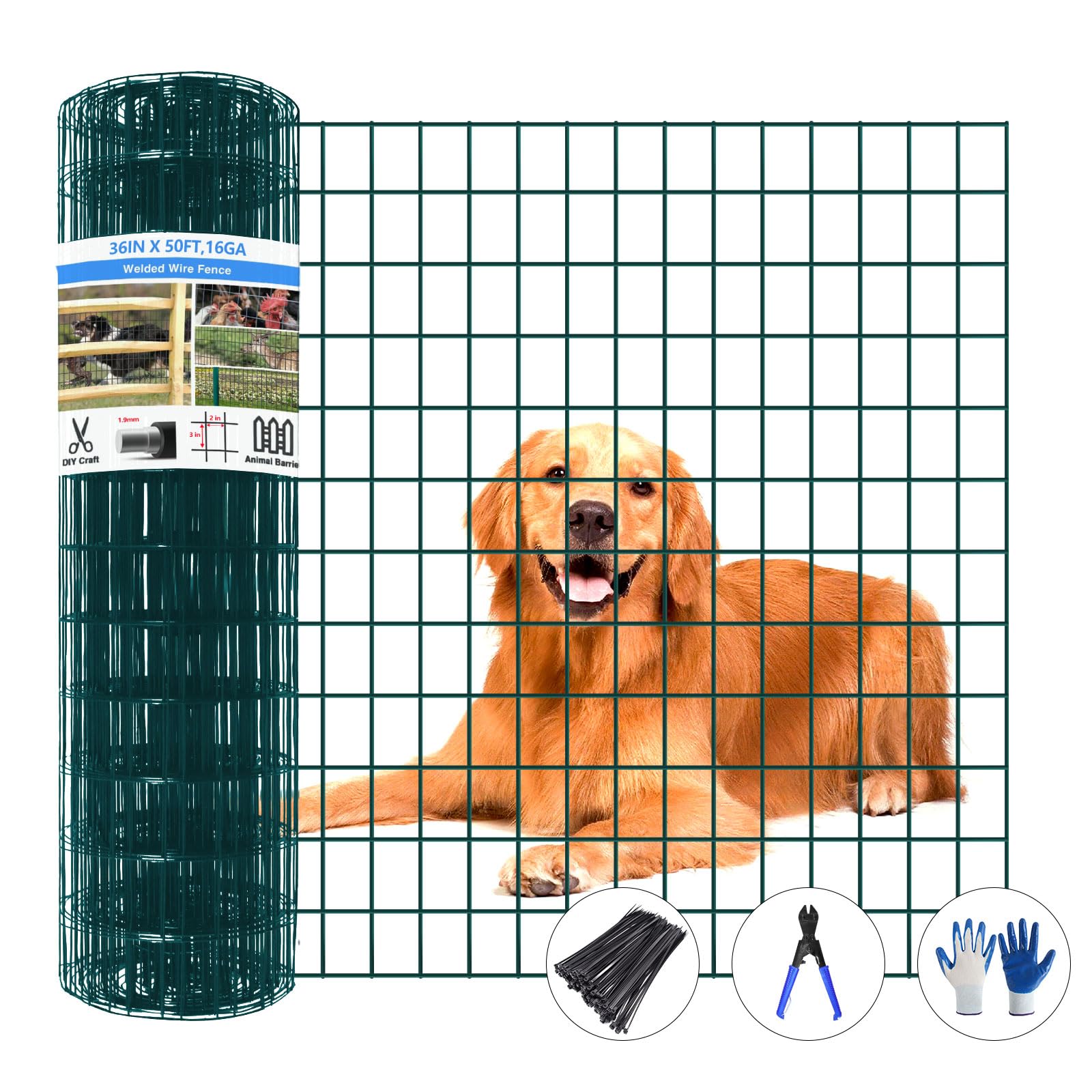 GILPWA front view of green fencing roll showing length and height benefit