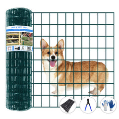GILPWA front view of rolled green welded wire fence, durable protection