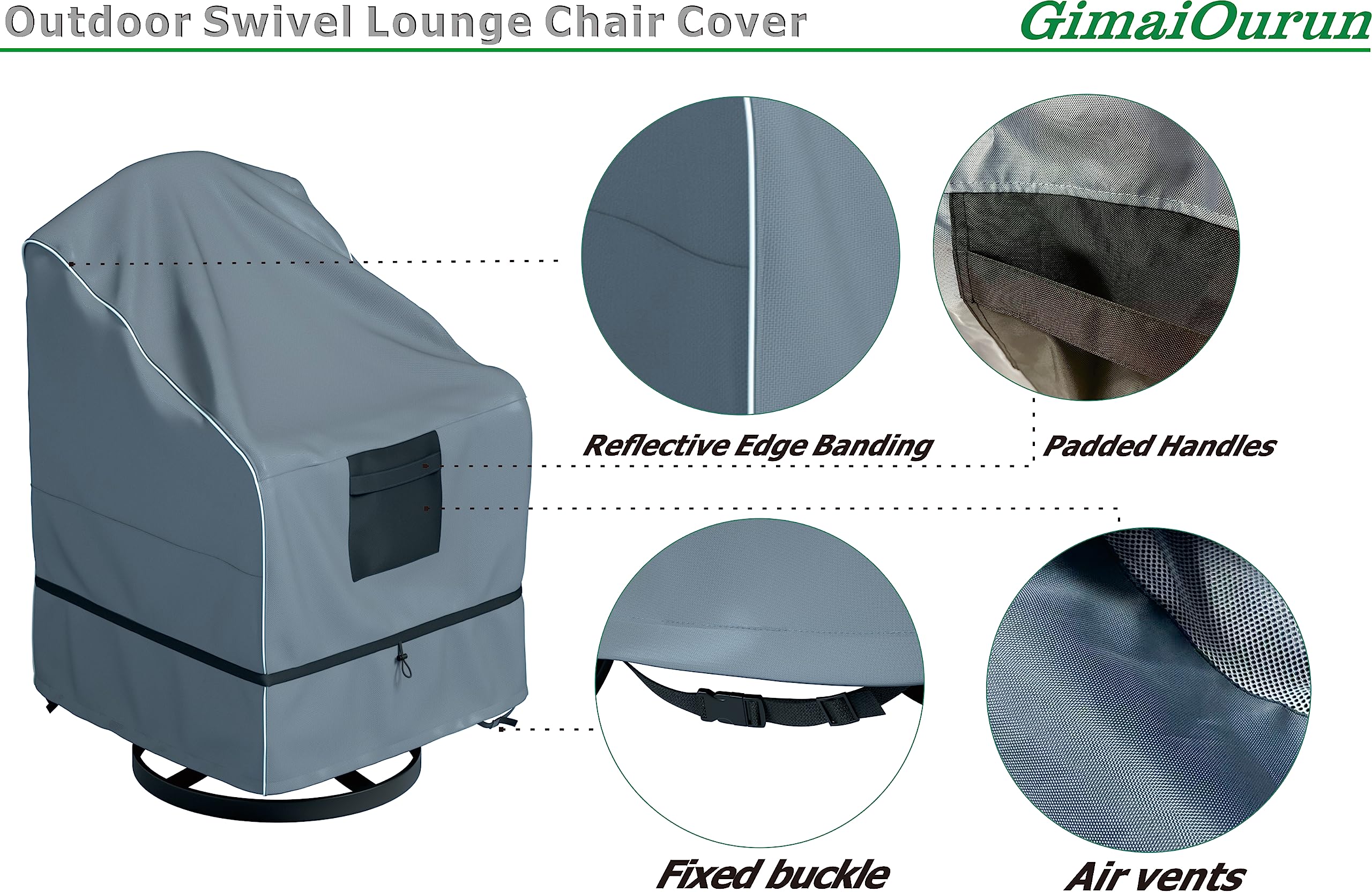 GimaiOurun adjustable drawcord and diagonal buckle securing cover against wind