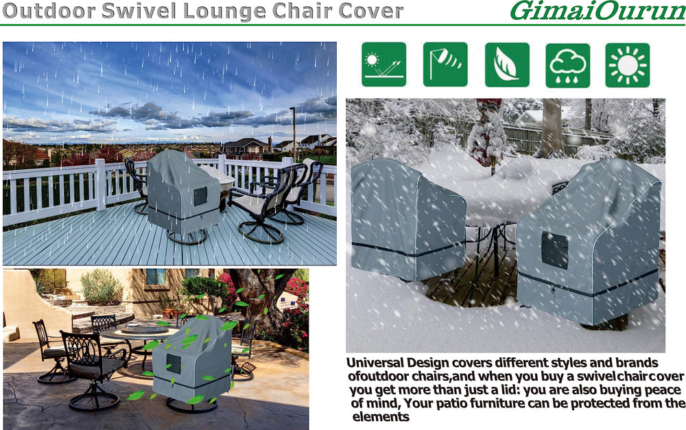 GimaiOurun swivel chair covered on patio illustrating weather protection benefit