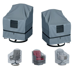 GimaiOurun front view of two gray covers protecting swivel chairs, durable protection