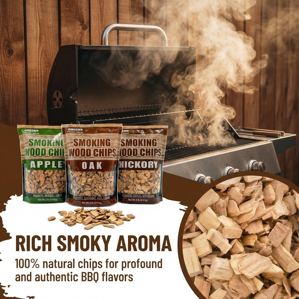 Gimgsoen hickory chips grain close-up showing bold smoke potential