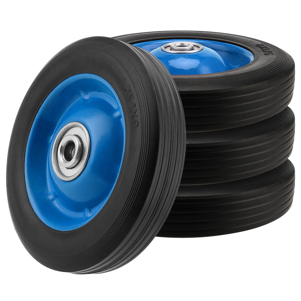 ginlank packaged four 8-inch solid rubber wheels showing ready-to-install durability