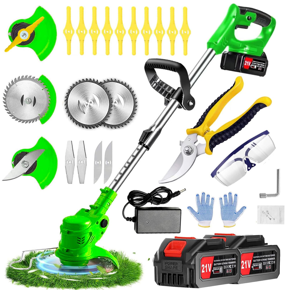 Ginzyaiy weed wacker front angle showing tool and guard for easy maneuvering