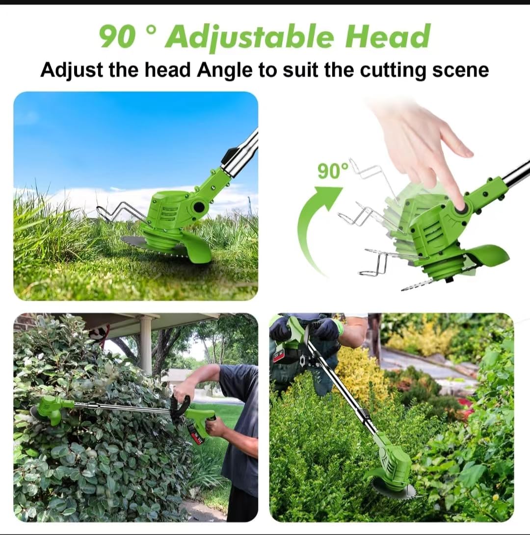 Ginzyaiy cutting grass along a flower bed for neat edging and clean beds