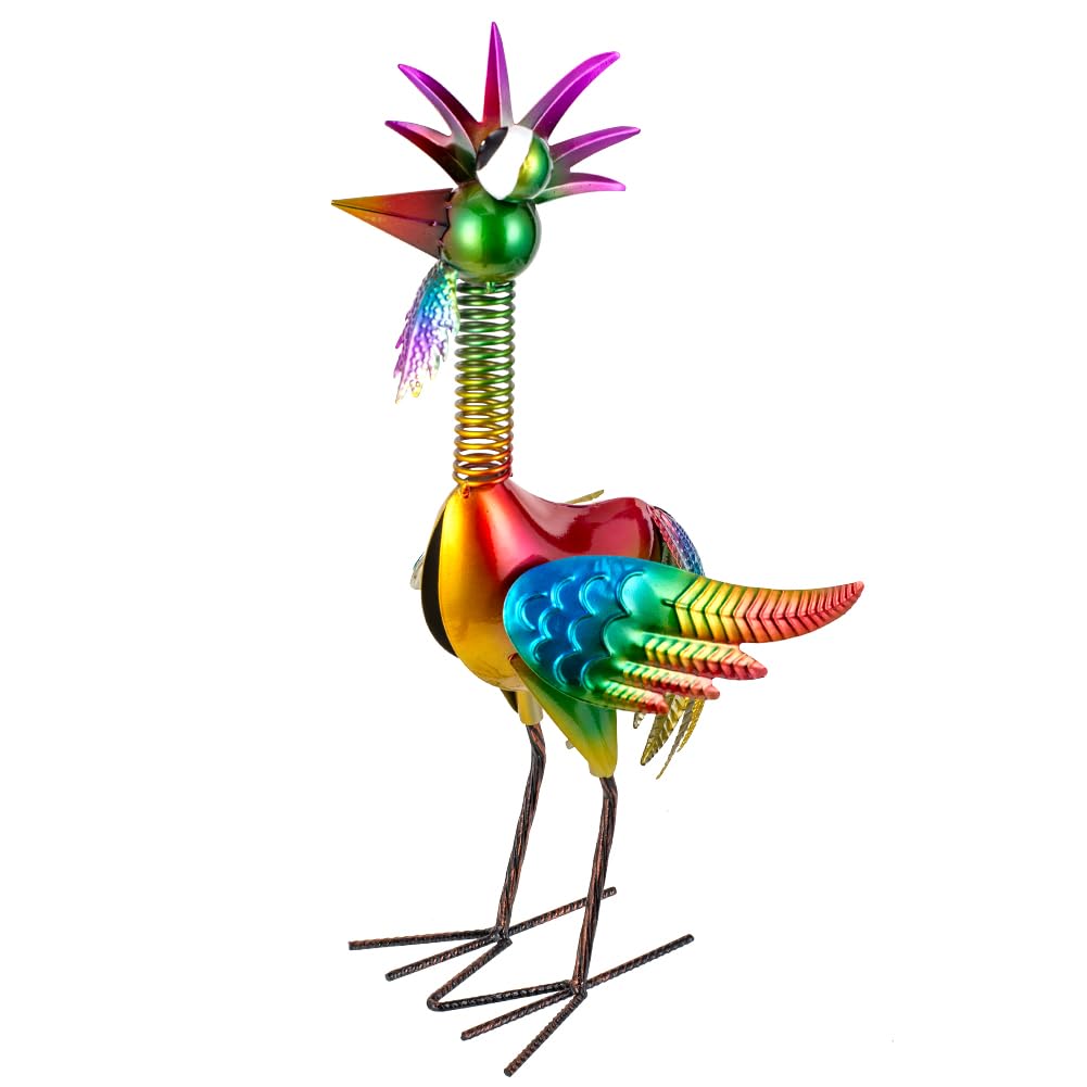 giole front view garden rooster showing colorful silhouette and curb appeal