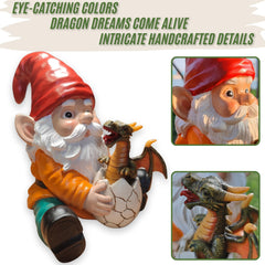 GIOMLE close-up of hand-painted gnome details highlighting durable finish