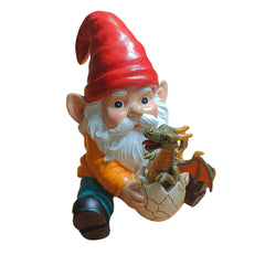 GIOMLE front view of gnome and baby dragon showing whimsical appeal