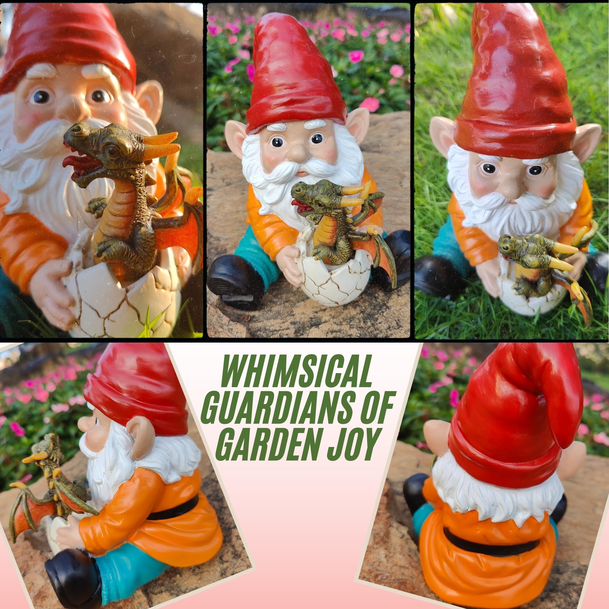GIOMLE gnome placed on porch stair demonstrating outdoor decor appeal