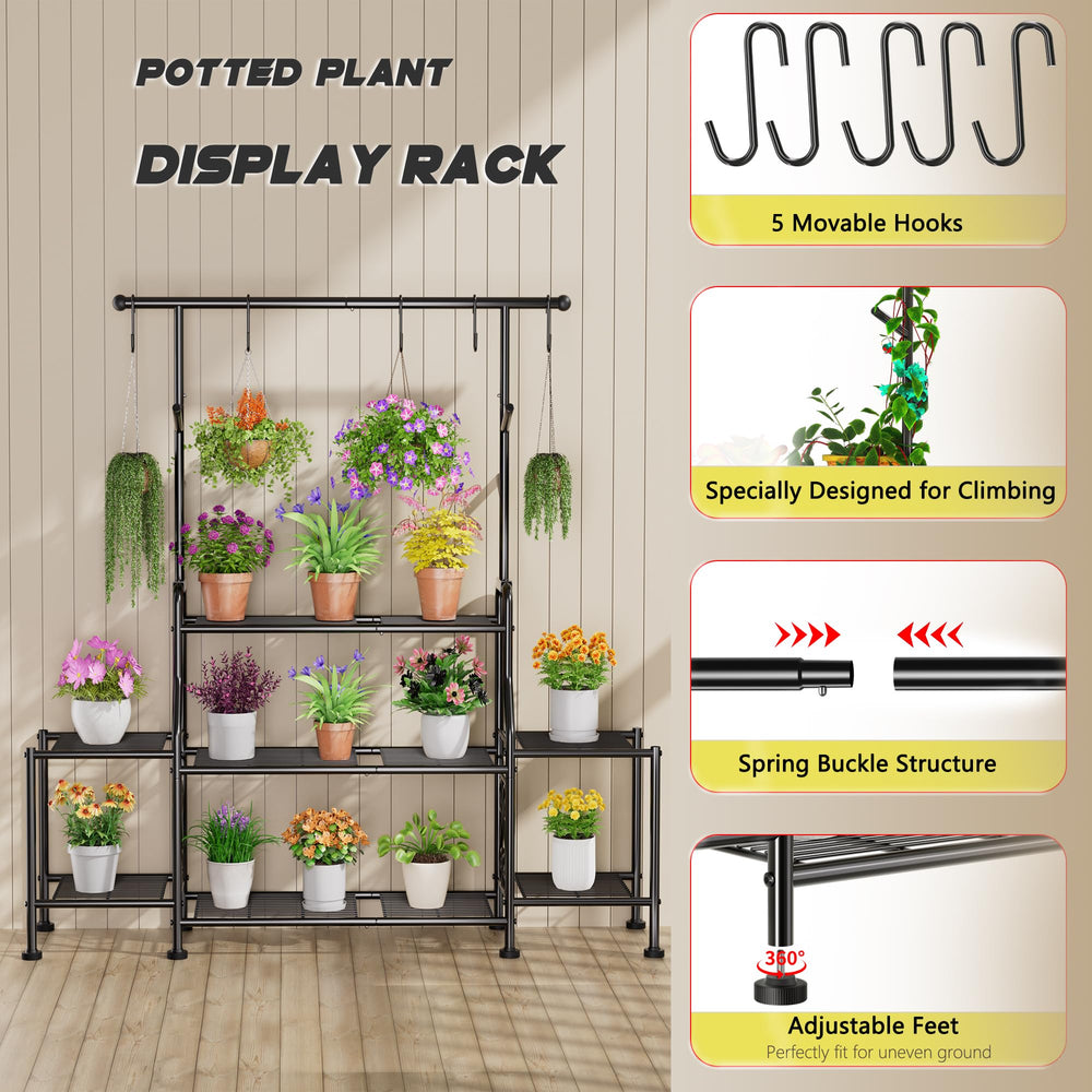 GIOTORENT hanging hooks with trailing plants showing versatility for vines