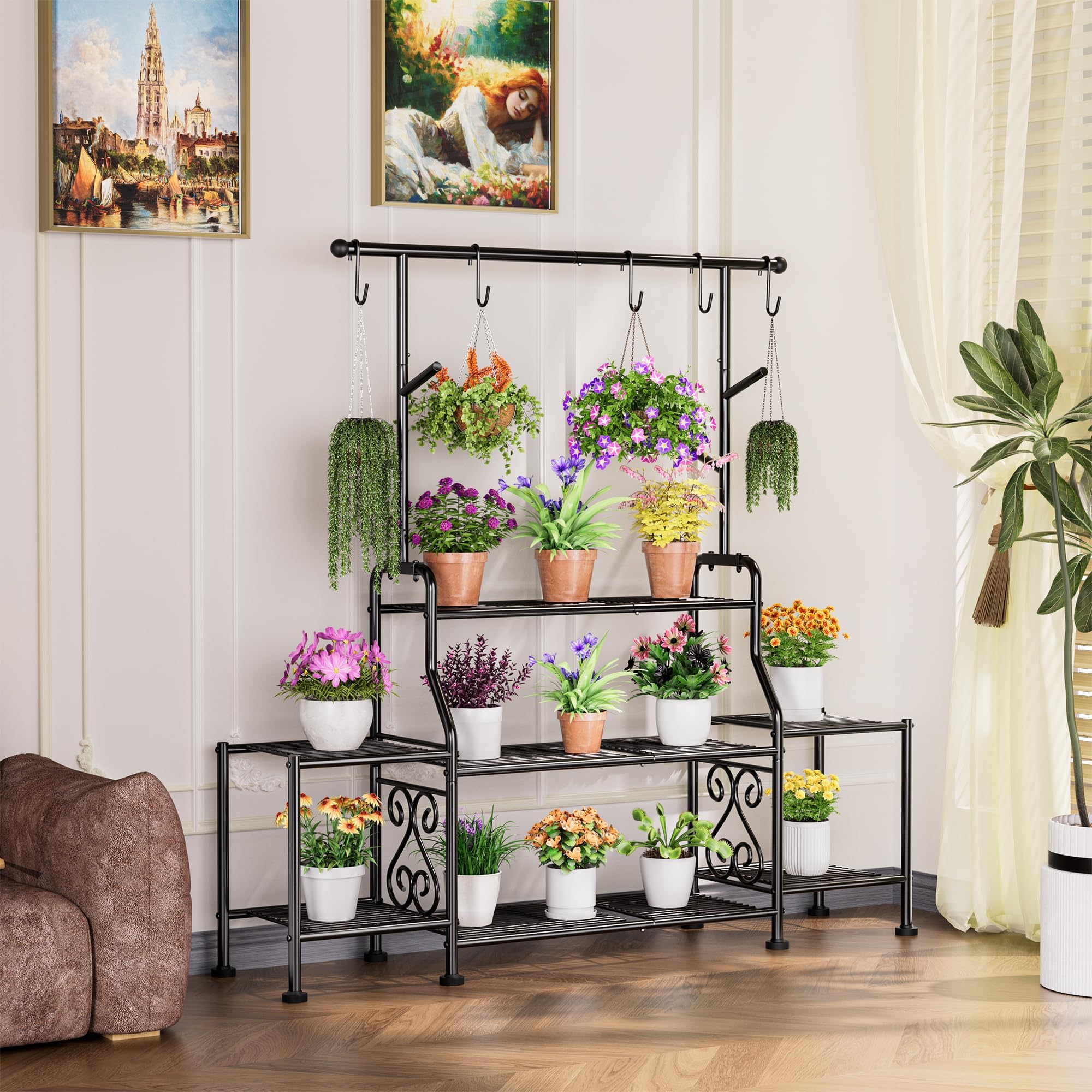 GIOTORENT stand in balcony setting organizing plants and enhancing outdoor decor