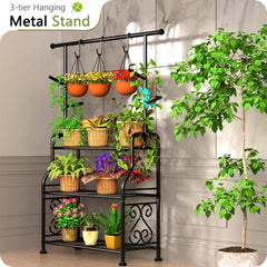 GIOTORENT plant stand placed on a balcony creating space-saving greenery